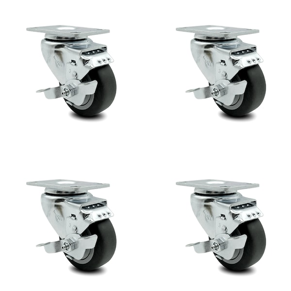 Cambro Ingredient Bin Camcrisper Swivel Caster with Brake Replacement Set - SCC